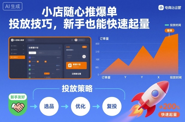 小店随心推爆单投放技巧,新手也能快速起量-白蛇网赚