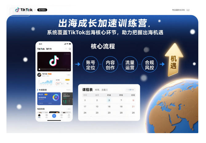 出海成长加速训练营，系统覆盖TikTok出海核心环节，助力把握出海机遇(更新)-白蛇网赚