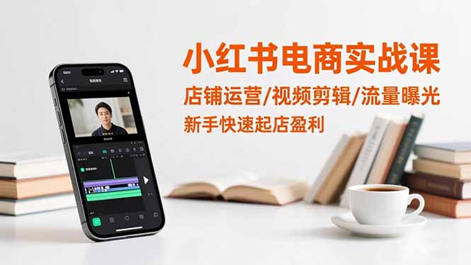 小红书电商实战课:店铺运营/视频剪辑/流量曝光,新手快速起店盈利-白蛇网赚