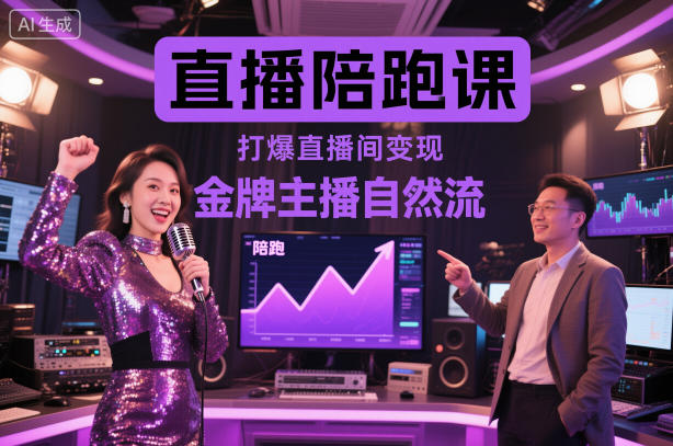 直播陪跑课，金牌主播自然流打爆直播间，复制高变现玩法-白蛇网赚