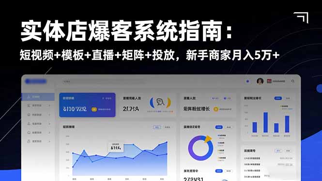 实体店爆客系统指南：短视频+模板+直播+矩阵+投放，新手商家月入5万+-白蛇网赚