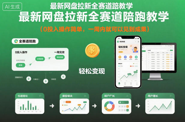 最新网盘拉新全赛道陪跑教学,0投入操作简单,一周内就可以见到成果-白蛇网赚