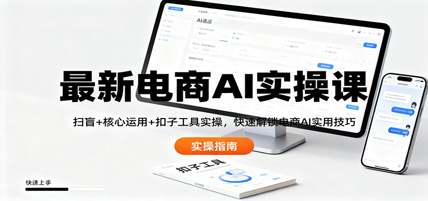 最新电商AI实操课：扫盲+核心运用+扣子工具实操，快速解锁电商AI实用技巧-白蛇网赚