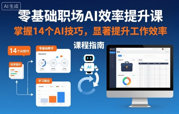 零基础职场AI效率提升课，掌握14个AI技巧，显著提升工作效率-白蛇网赚