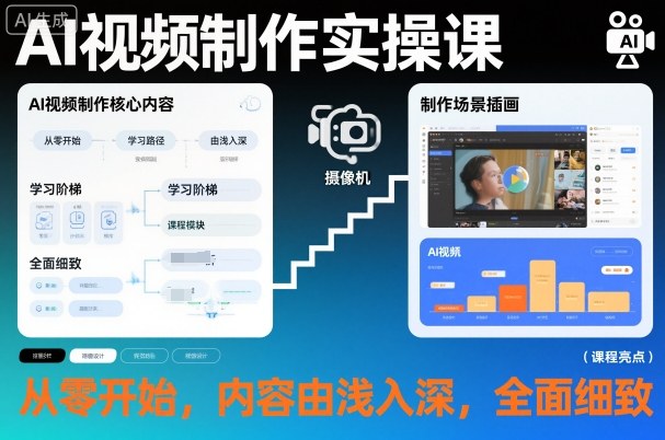 AI视频制作实操课，从零开始，内容由浅入深，全面细致-白蛇网赚