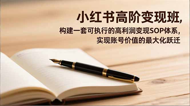 小红书高阶变现班，构建一套可执行的高利润变现SOP体系，实现账号价值的最大化跃迁-白蛇网赚