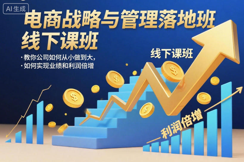 电商战略与管理落地班线下课，教你公司如何从小做到大，如何实现业绩和利润倍增【录音】-白蛇网赚