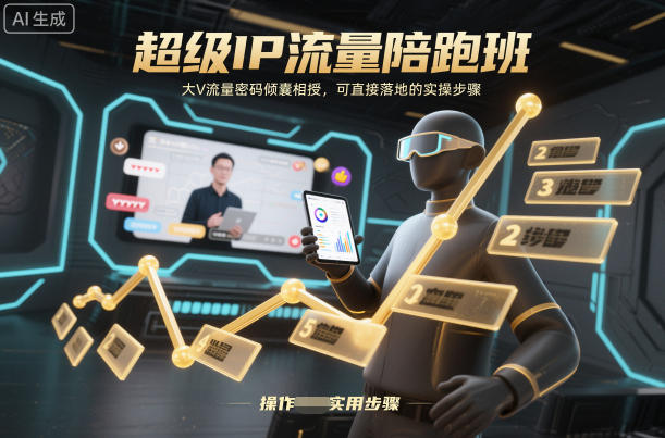 超级IP流量陪跑班，大V流量密码倾囊相授，可直接落地的实操步骤-白蛇网赚