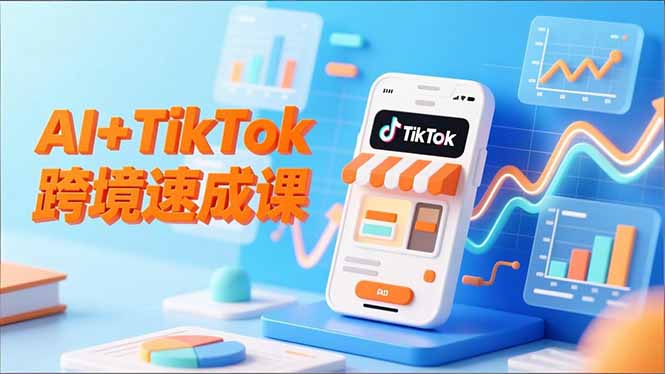 AI+TikTok跨境速成课，智能翻译、店铺定位、流程拆解，7天高效上线运营-白蛇网赚