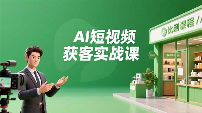 AI短视频获客实战课，数字人创作、实体行业应用、精准引流，30天获取客源月入6万+-白蛇网赚