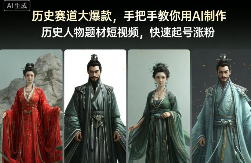 历史赛道大爆款，手把手教你用AI制作历史人物题材短视频，快速起号涨粉-白蛇网赚