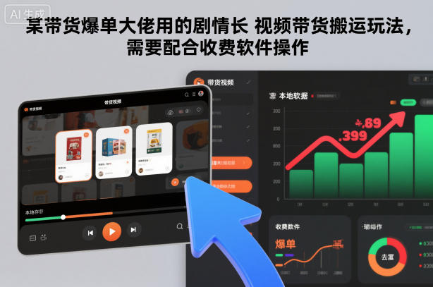 某带货爆单大佬用的剧情长视频带货搬运玩法，需要配合收费软件操作-白蛇网赚
