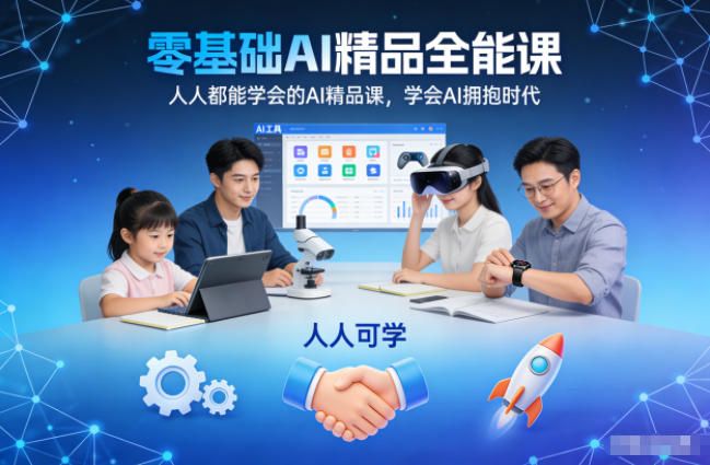 零基础AI精品全能课，人人都能学会的AI精品课，学会AI拥抱时代-白蛇网赚