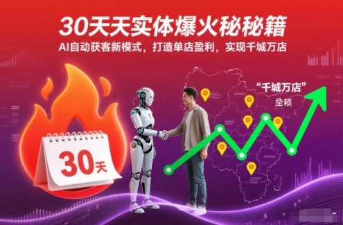 30天实体爆火秘籍，AI自动获客新模式，打造单店盈利，实现千城万店-白蛇网赚
