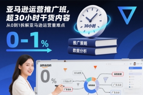 亚马逊运营推广班，超30小时干货内容，从0到1拆解亚马逊运营重难点-白蛇网赚