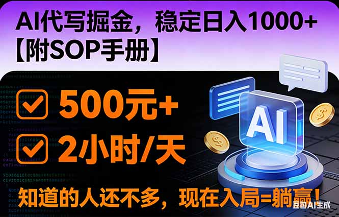 2026风口项目,AI代写掘金，稳定日入1000+，掌握核心技能【附SOP手册】-白蛇网赚