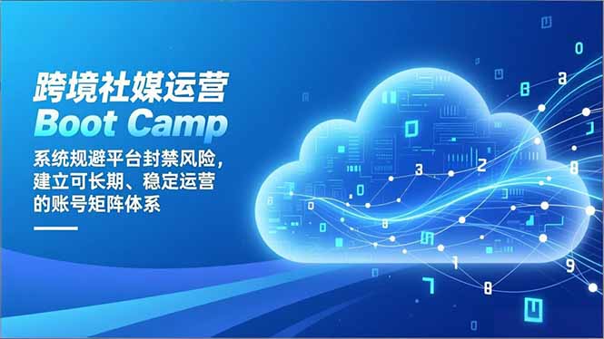 跨境社媒运营Boot Camp:系统规避平台封禁风险,建立可长期、稳定运营的账号矩阵体系-白蛇网赚