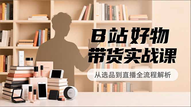 B站好物带货实战课，账号定位、选品拍摄、运营变现，全流程教学，实现UP主月入过万-白蛇网赚