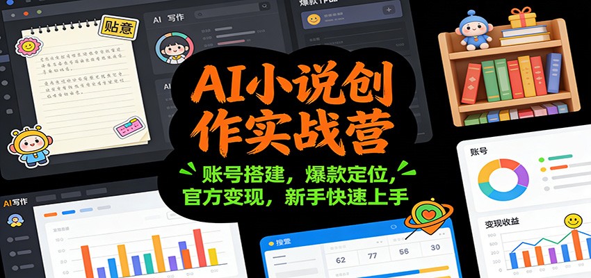 AI小说创作实战营：账号搭建，爆款定位，官方变现，新手快速上手-白蛇网赚