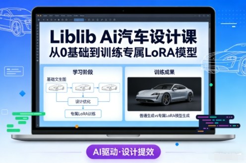 Liblib Ai汽车设计课，从0基础文生图，到教你训练专属设计和风格LoRA模型-白蛇网赚