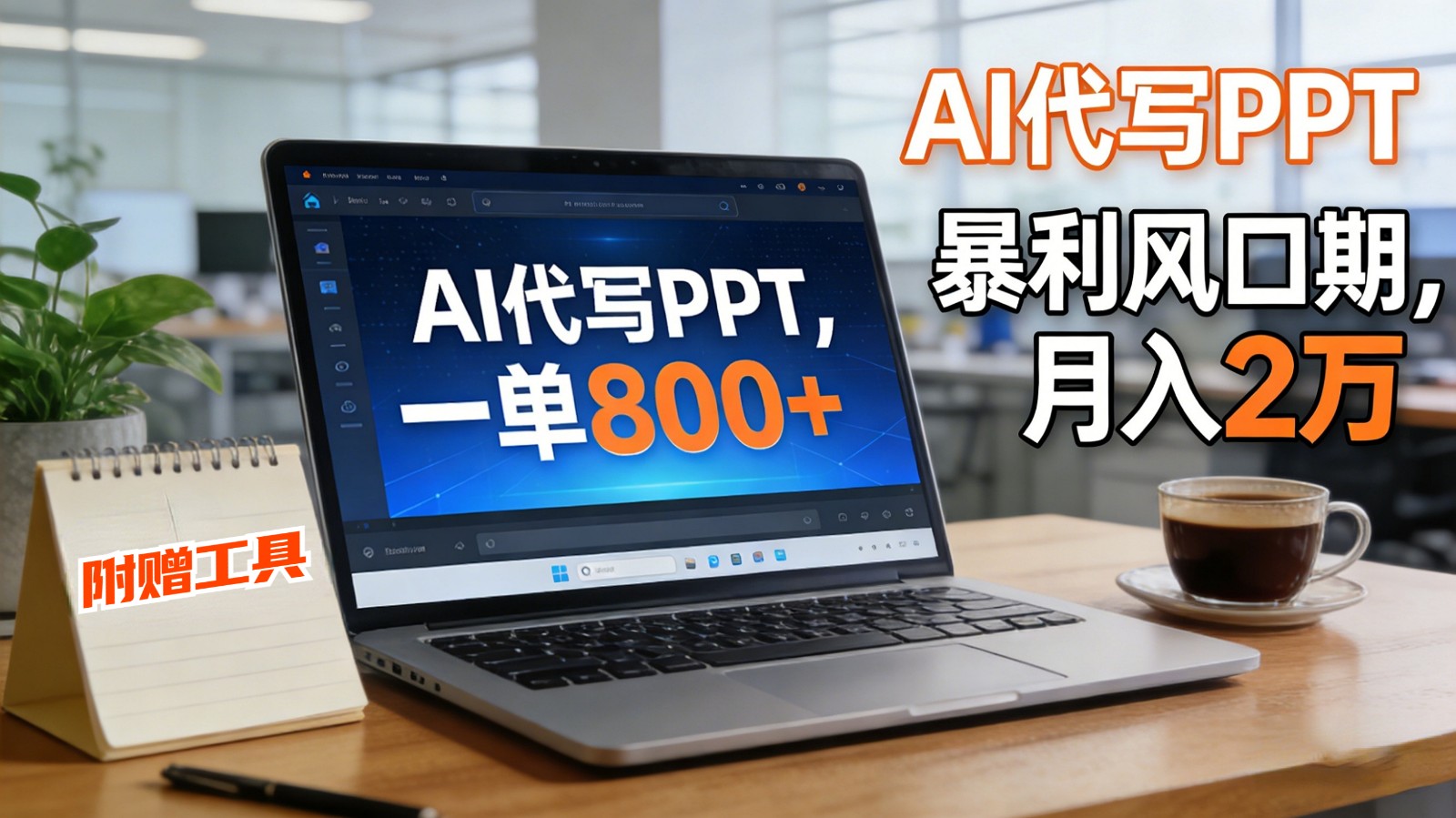 AI 代写做 PPT!一单狂赚 800+,风口期月入 2 万(工具 + 提示词直接送)-白蛇网赚