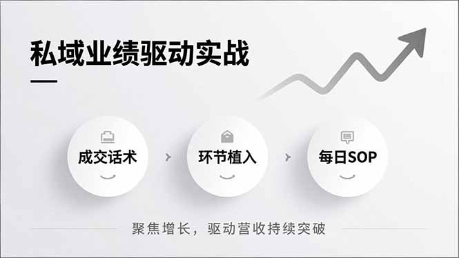 私域业绩驱动实战，成交话术、环节植入、每日SOP，聚焦增长，驱动营收持续突破-白蛇网赚