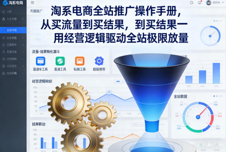 淘系电商全站推广操作手册，从买流量到买结果一用经营逻辑驱动全站极限放量-白蛇网赚
