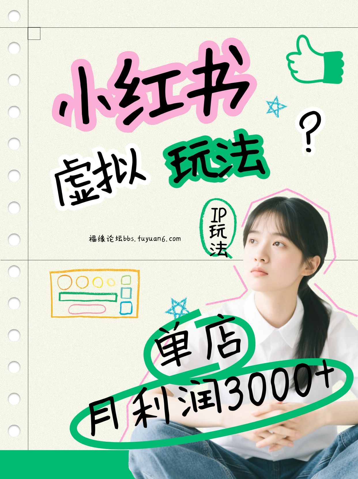 小红书虚拟玩法(铺货流和单品玩法)，单店月利润3000+，IP打法+原创商品(0违规)-白蛇网赚