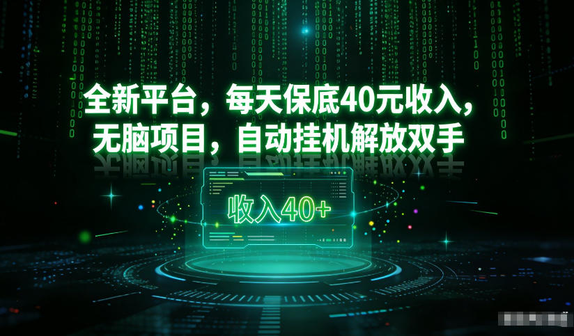最新看广平台，每天保底30-4米，无脑项目，自动挂G解放双手【揭秘】-白蛇网赚