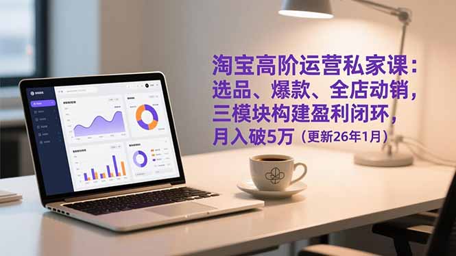 淘宝高阶运营私家课：选品、爆款、全店动销，三模块构建盈利闭环，月入破5万(更新26年1月-白蛇网赚