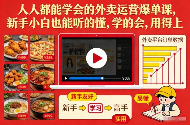 人人都能学会的外卖运营爆单课,新手小白也能听的懂,学的会,用得上-白蛇网赚