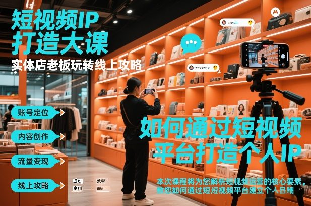 短视频ip打造大课，实体店老板玩转线上攻略-白蛇网赚