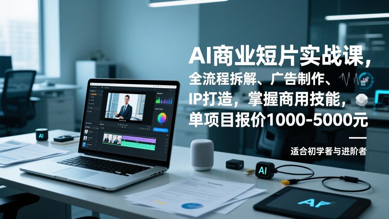 AI商业短片实战课，全流程拆解、广告制作、IP打造，掌握商用技能，单项目报价1000-5000元-白蛇网赚