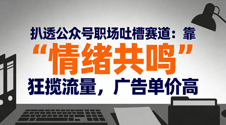 扒透公众号职场吐槽赛道：靠“情绪共鸣”狂揽流量，广告单价高-白蛇网赚