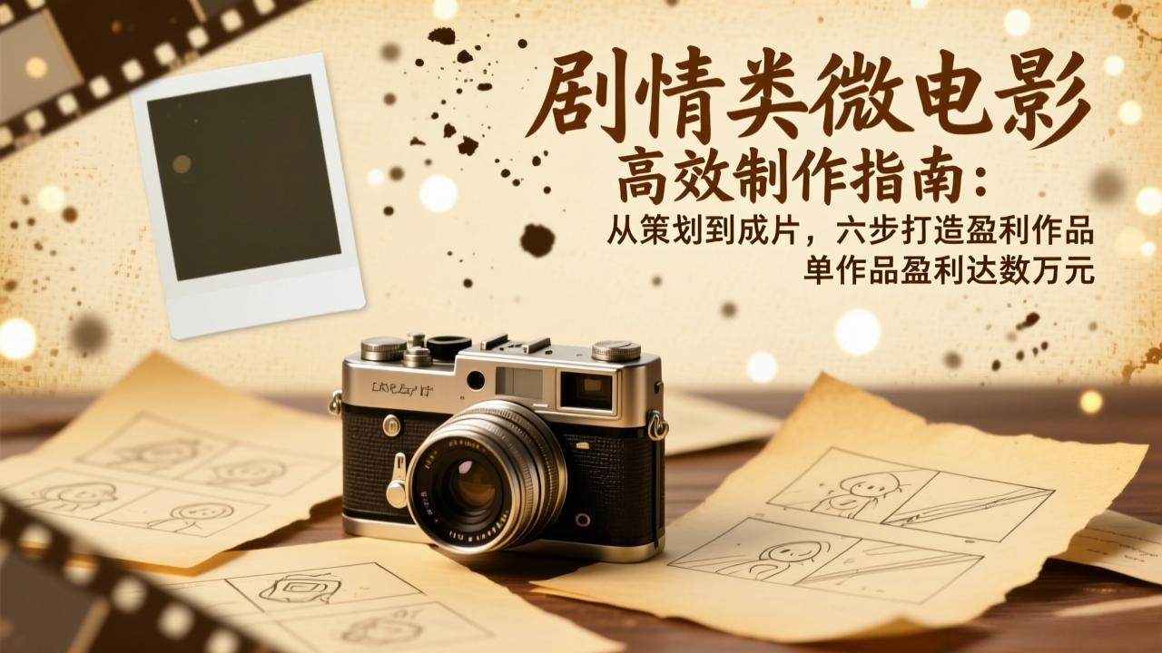 剧情类微电影高效制作指南：从策划到成片，六步打造盈利作品，单作品盈利达数万元-白蛇网赚
