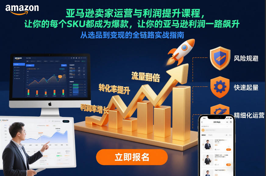 亚马逊卖家运营与利润提升课程，让你的每个SKU都成为爆款，让你的亚马逊利润一路飙升(更新12月)-白蛇网赚