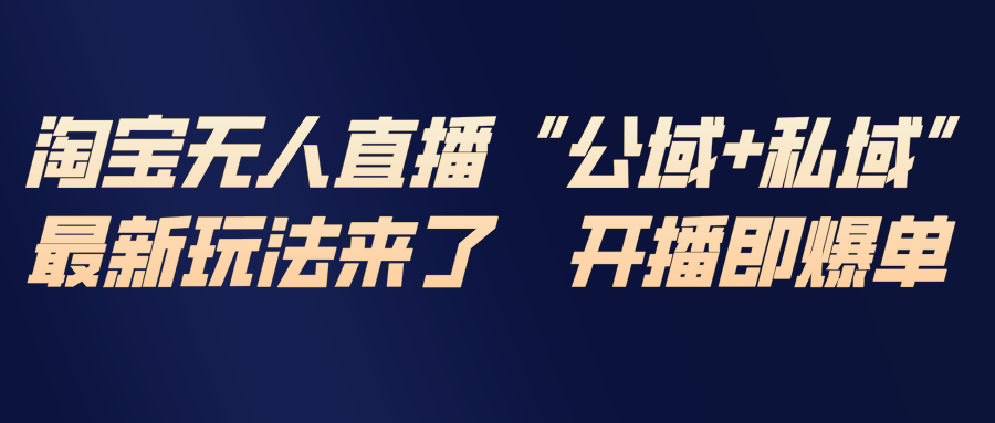 淘宝无人直播最新玩法,包含私域和公域两种玩法-白蛇网赚