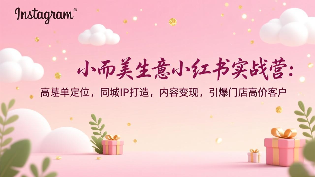 小而美生意小红书实战营：高客单定位，同城IP打造，内容变现，引爆门店高价客户-白蛇网赚