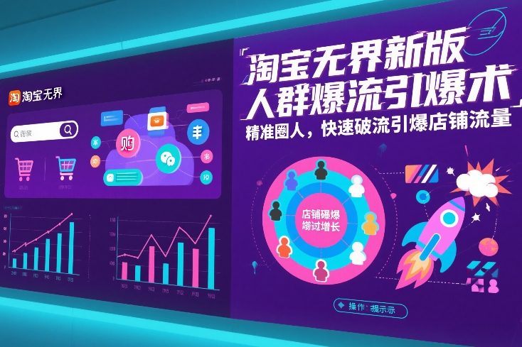 淘宝无界新版人群爆流引爆术，精准圈人，快速破流引爆店铺流量-白蛇网赚