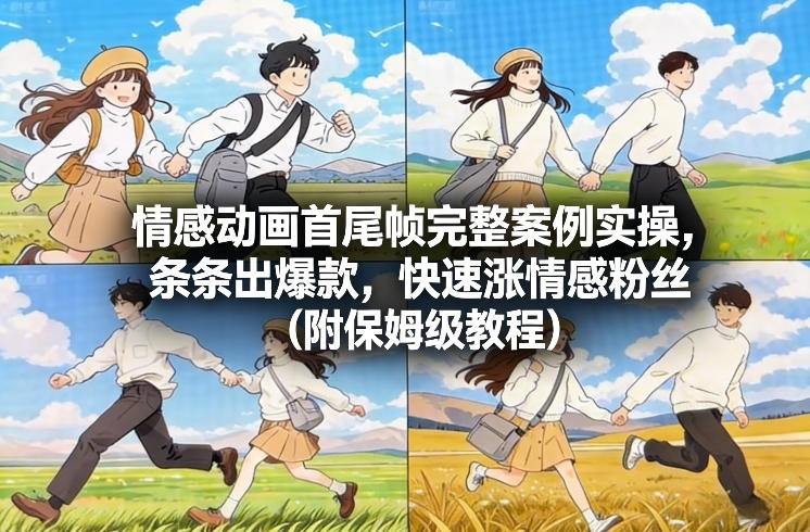 情感动画首尾帧完整案例实操，条条出爆款，快速涨情感粉丝(附保姆级教程)-白蛇网赚