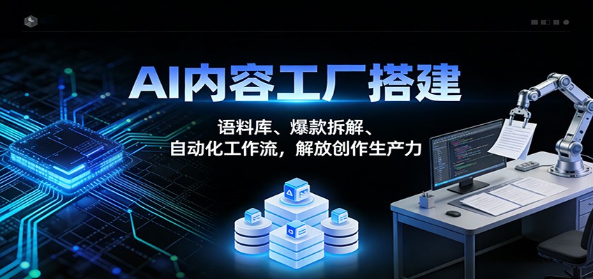 AI内容工厂搭建：语料库、爆款拆解、自动化工作流，解放创作生产力-白蛇网赚