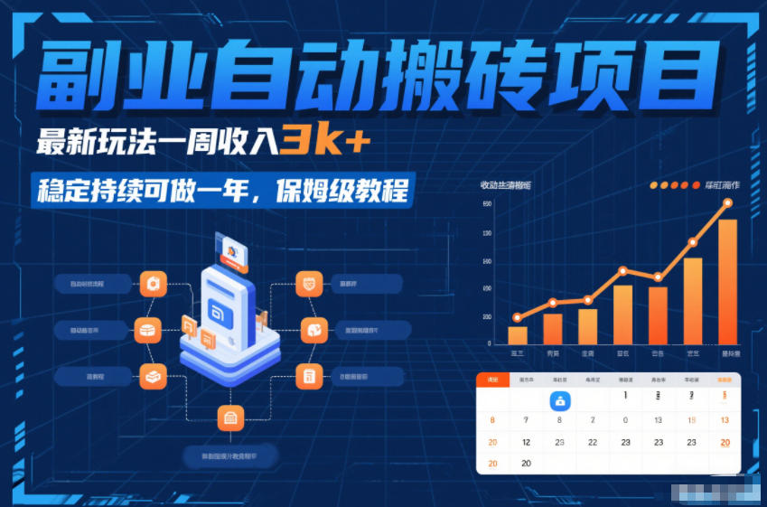 副业自动搬砖项目，最新玩法一周收入3k+，稳定持续可做一年，保姆级教程【揭秘】-白蛇网赚