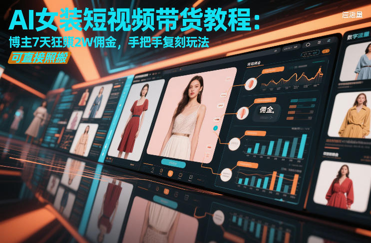 AI女装短视频带货教程：博主7天狂賺2W佣金，手把手复刻玩法，可直接照搬-白蛇网赚
