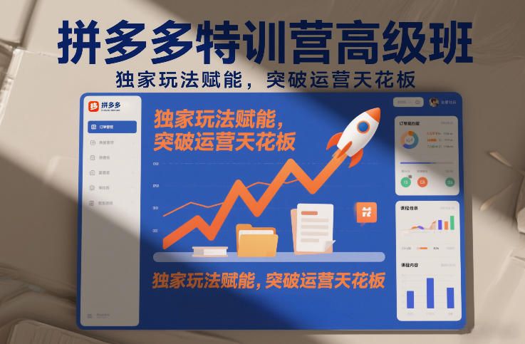 拼多多特训营高阶班，独家玩法赋能，突破运营天花板(更新26年1月)-白蛇网赚