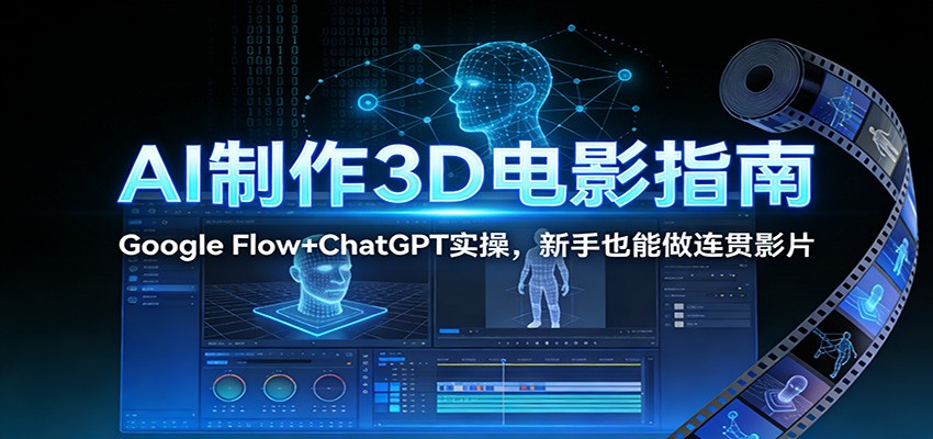 AI制作3D电影指南：Google Flow+ChatGPT实操，新手也能做连贯影片-白蛇网赚