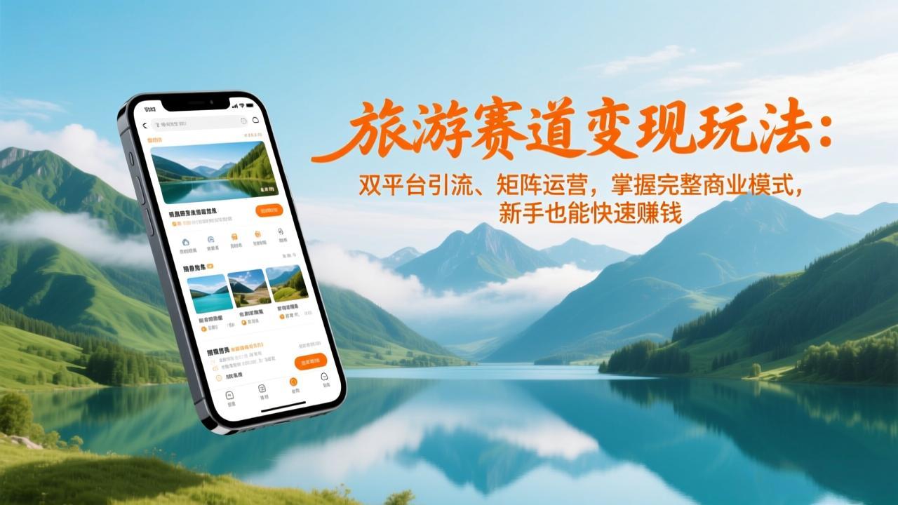 旅游赛道变现玩法：双平台引流、矩阵运营，掌握完整商业模式，新手也能快速赚钱-白蛇网赚
