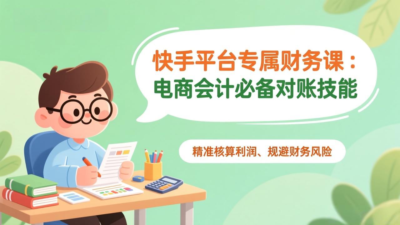快手平台专属财务课：电商会计必备对账技能，精准核算利润、规避财务风险-白蛇网赚