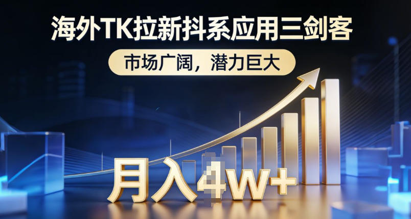 海外TK拉新抖系应用三剑客，市场广阔，潜力巨大，月入1w+-白蛇网赚