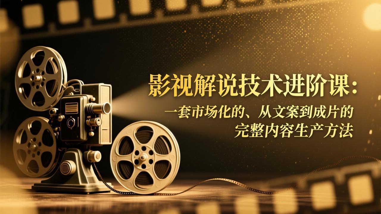 影视解说技术进阶课：一套市场化的、从文案到成片的完整内容生产方法-白蛇网赚