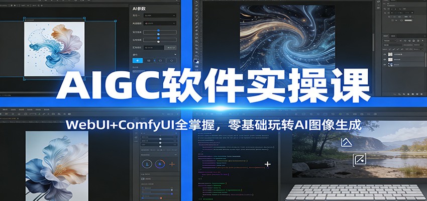 AIGC软件实操课：WebUI+ComfyUI全掌握，零基础玩转AI图像生成-白蛇网赚